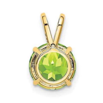 14K 8 mm Peridot-Anhänger