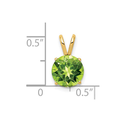 14K 8 mm Peridot-Anhänger