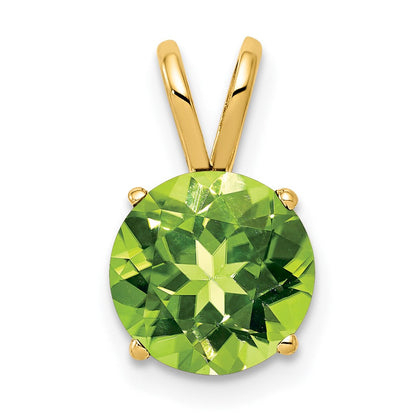 14K 8 mm Peridot-Anhänger