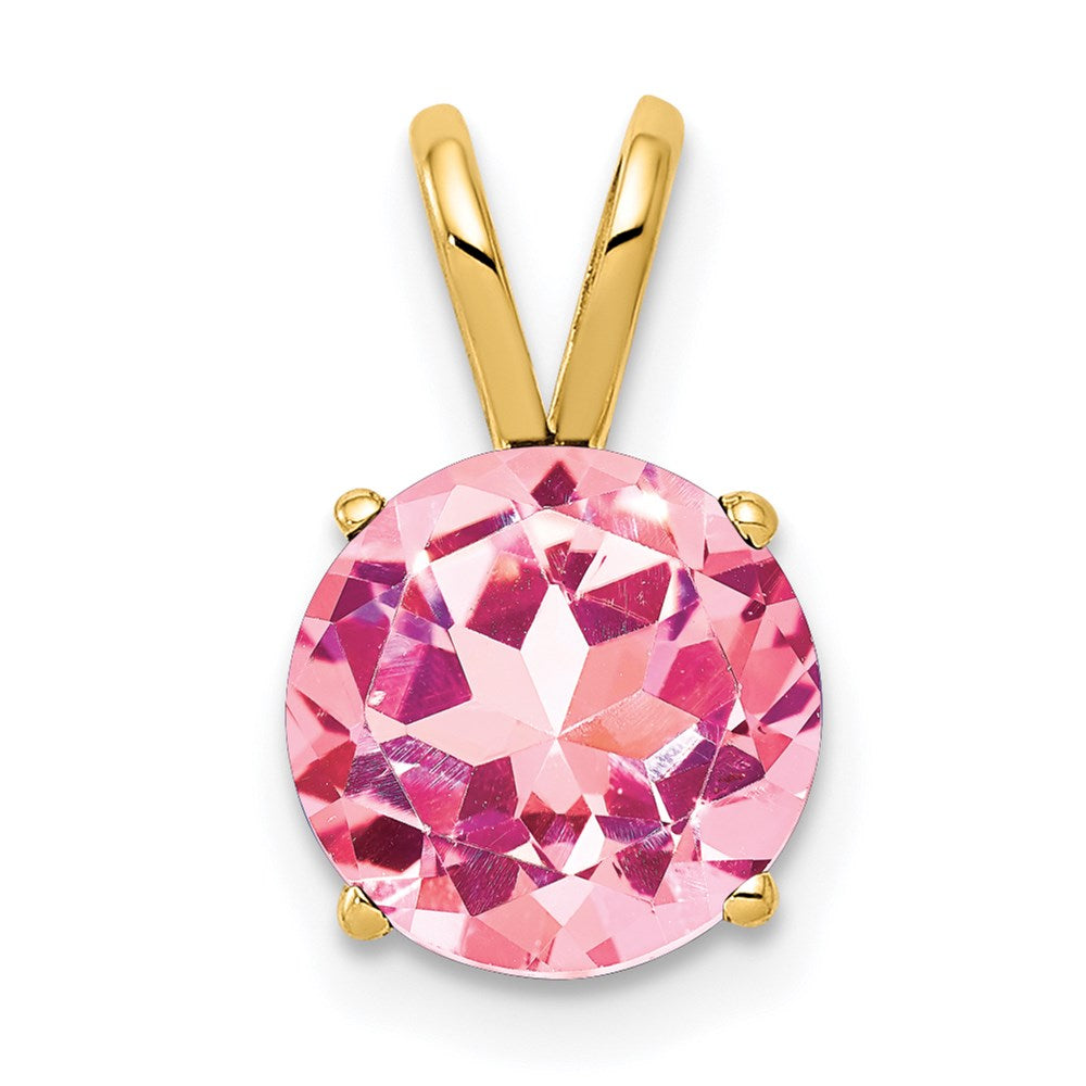 14K Gelbgold Anhänger mit 8 mm Rosa Turmalin