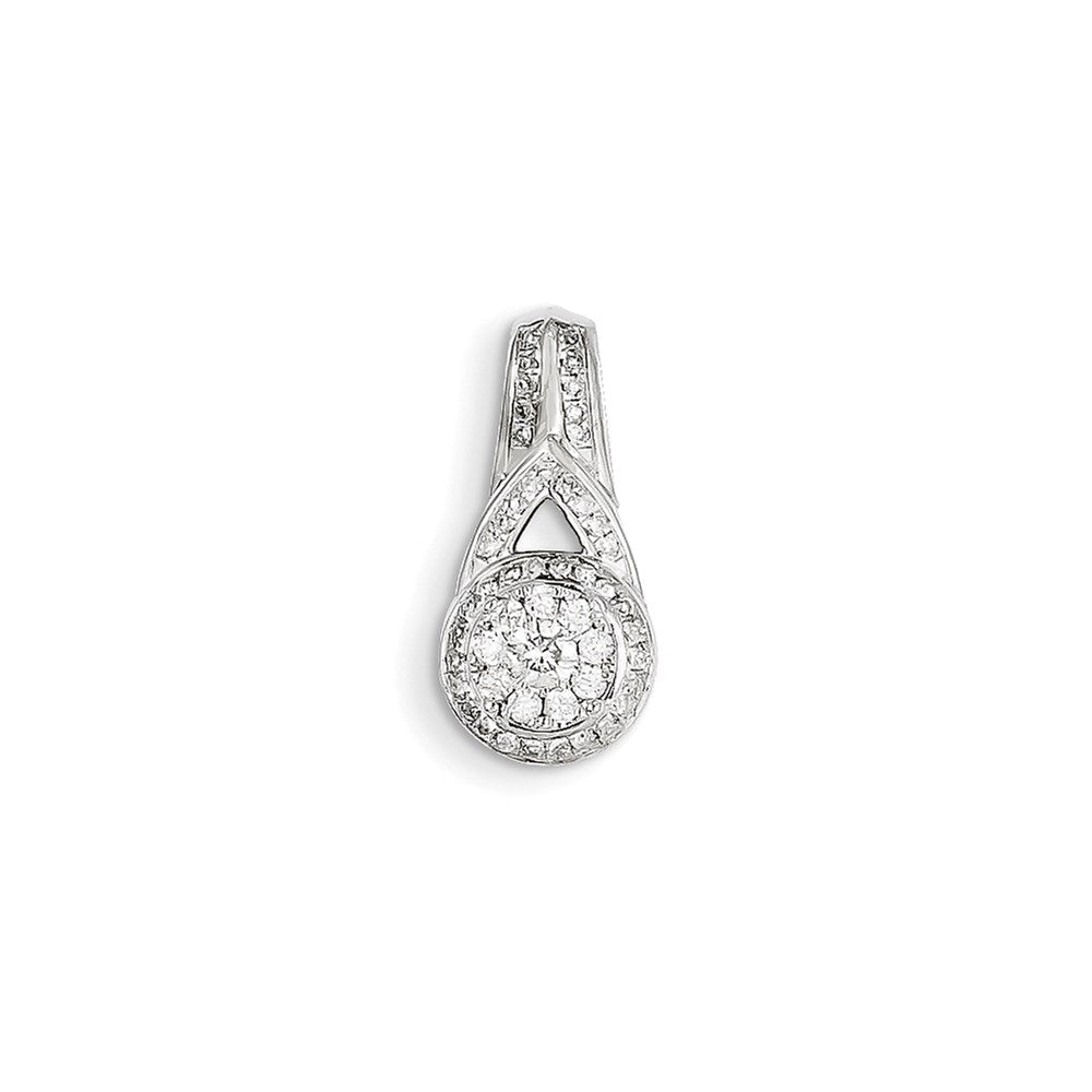 14K Weißgold Anhänger mit echtem Diamant