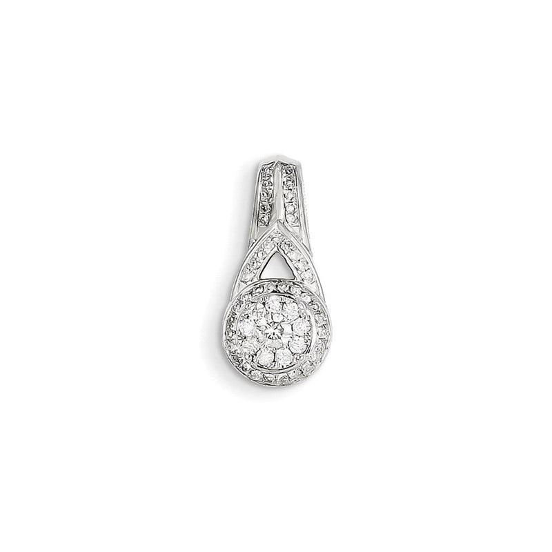 14K Weißgold Anhänger mit echtem Diamant