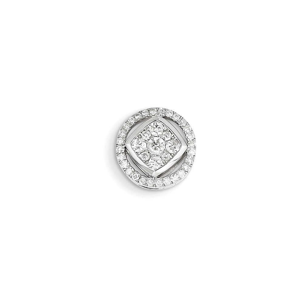 14K Weißgold Anhänger mit echtem Diamant