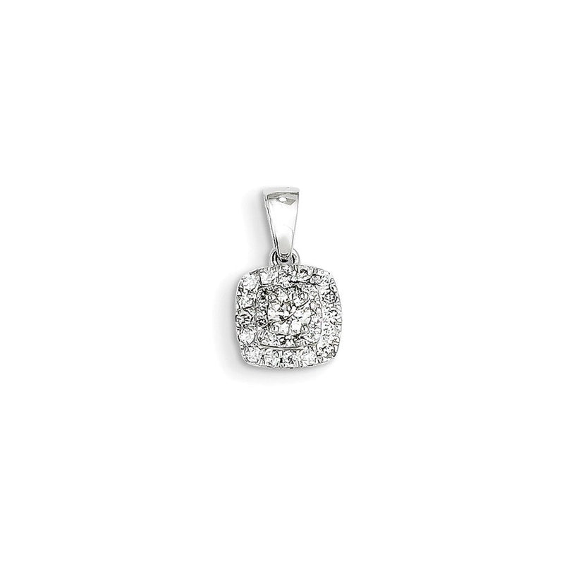 14K Weißgold Diamant-Halo-Anhänger mit echten Diamanten