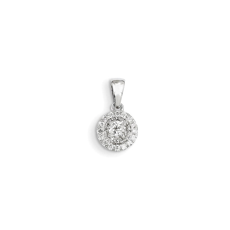 14K Weißgold Halo-Anhänger mit echtem Diamant