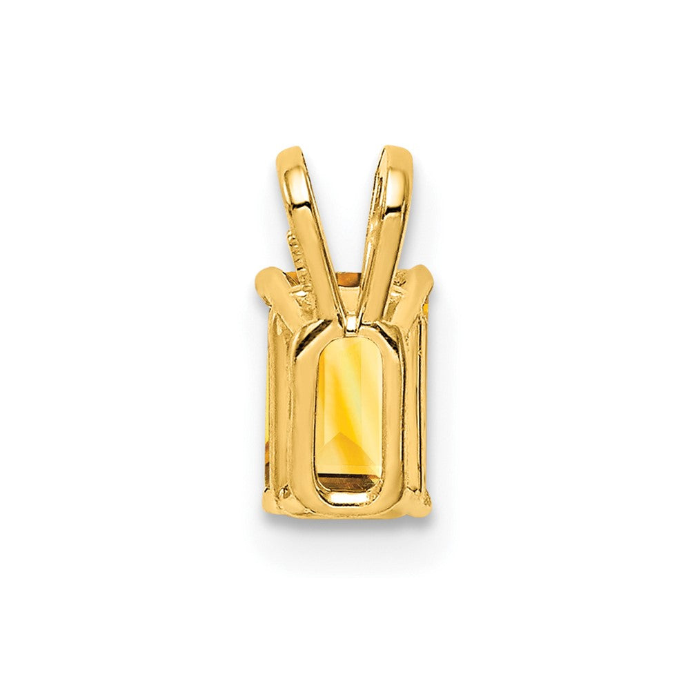 14K Gelbgold Anhänger mit Citrin im Smaragdschliff, 6x4 mm