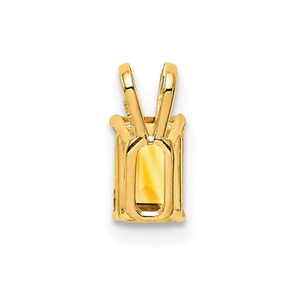 14K Gelbgold Anhänger mit Citrin im Smaragdschliff, 6x4 mm