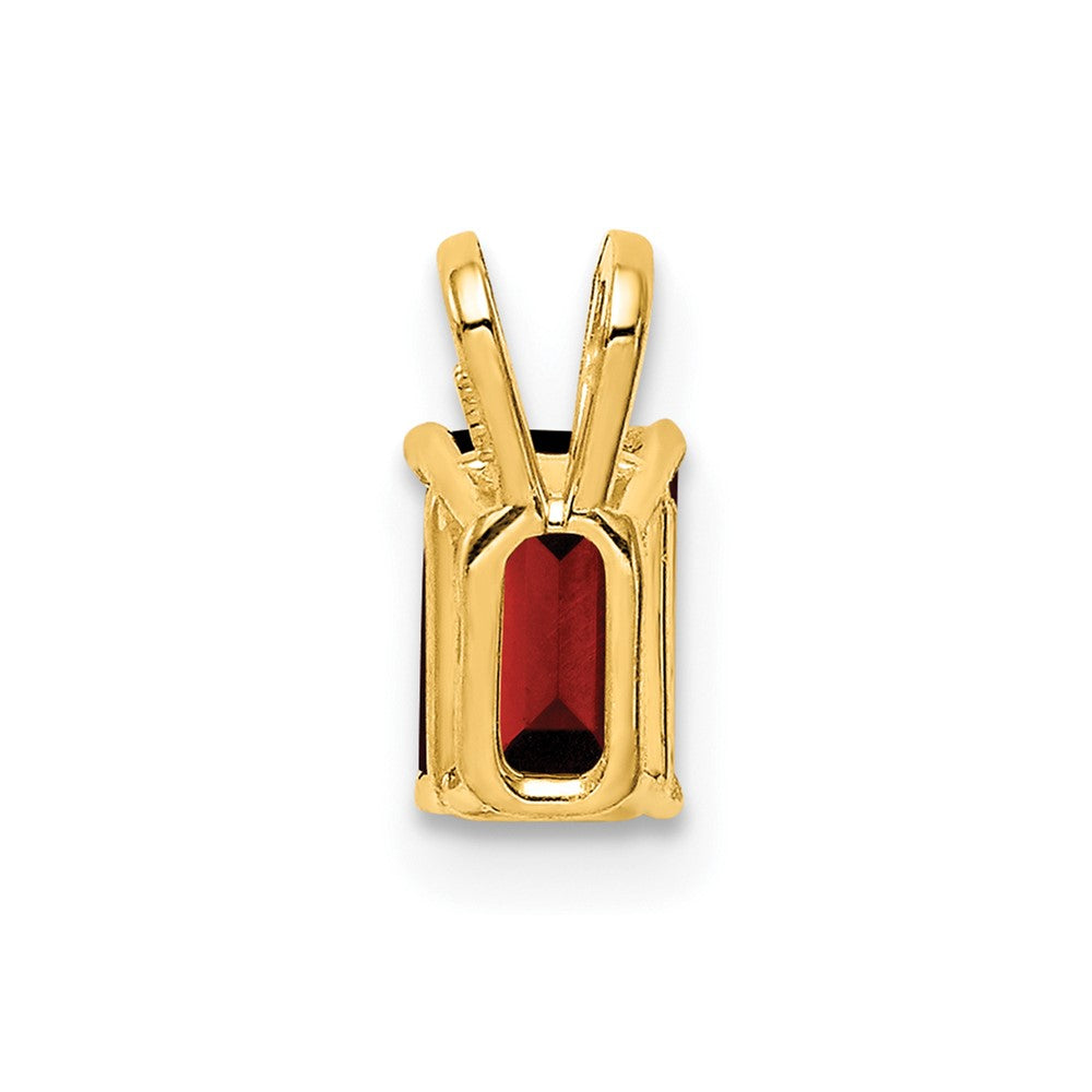14K Gelbgold Anhänger mit Granat im Smaragdschliff, 6x4 mm