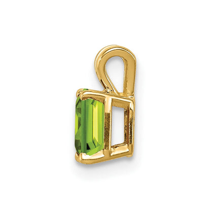 14K Gelbgold Peridot-Anhänger im Smaragdschliff, 6x4mm