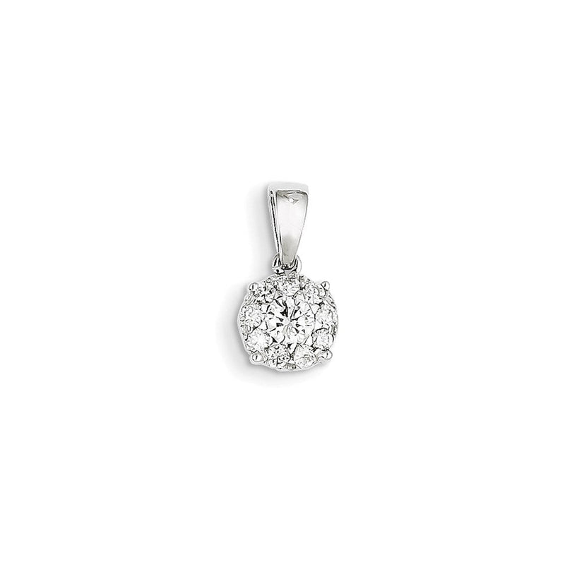 14K Weißgold Anhänger mit echten Diamanten