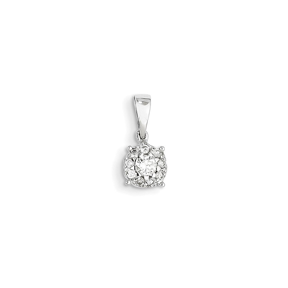 14K Weißgold Echter Diamant-Anhänger