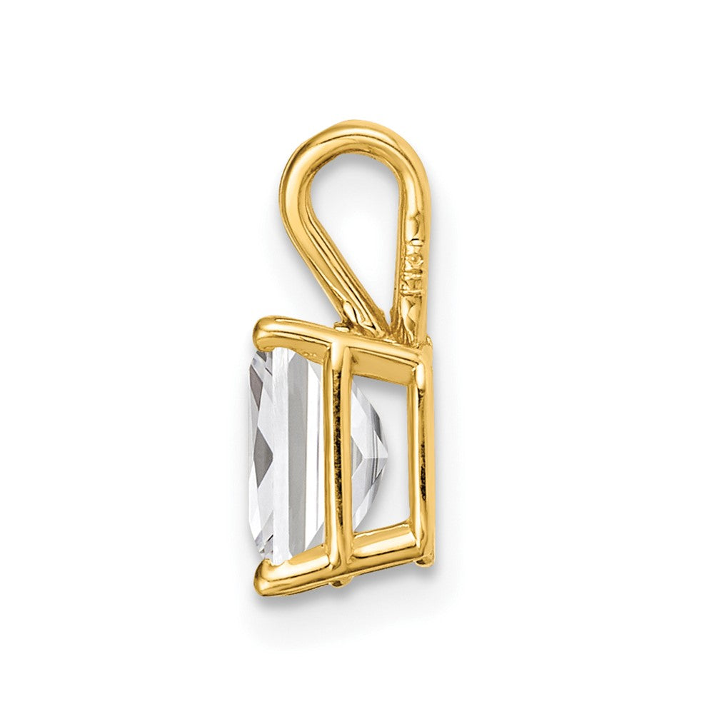 14K Gelbgold 7x5mm Smaragdschliff Zirkonia Anhänger