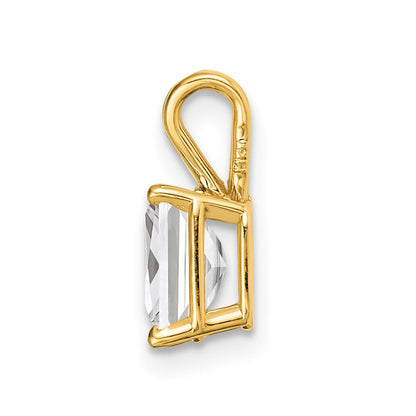 14K Gelbgold 7x5mm Smaragdschliff Zirkonia Anhänger
