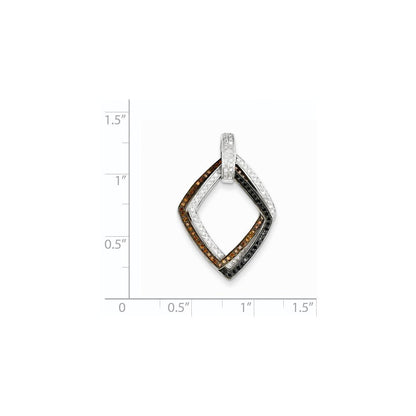 14K Bicolor-Gold Schwarz/Weiß/Braun Echter Diamant Beweglicher Anhänger