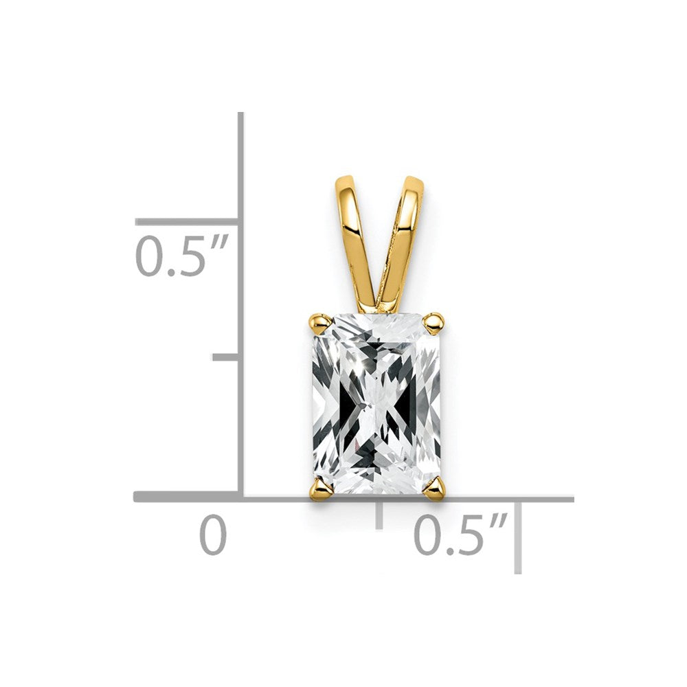 14K Gelbgold 8x6mm Smaragdschliff Zirkonia Anhänger