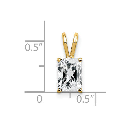 14K Gelbgold 8x6mm Smaragdschliff Zirkonia Anhänger