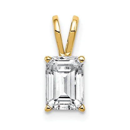 14K Gelbgold 8x6mm Smaragdschliff Zirkonia Anhänger