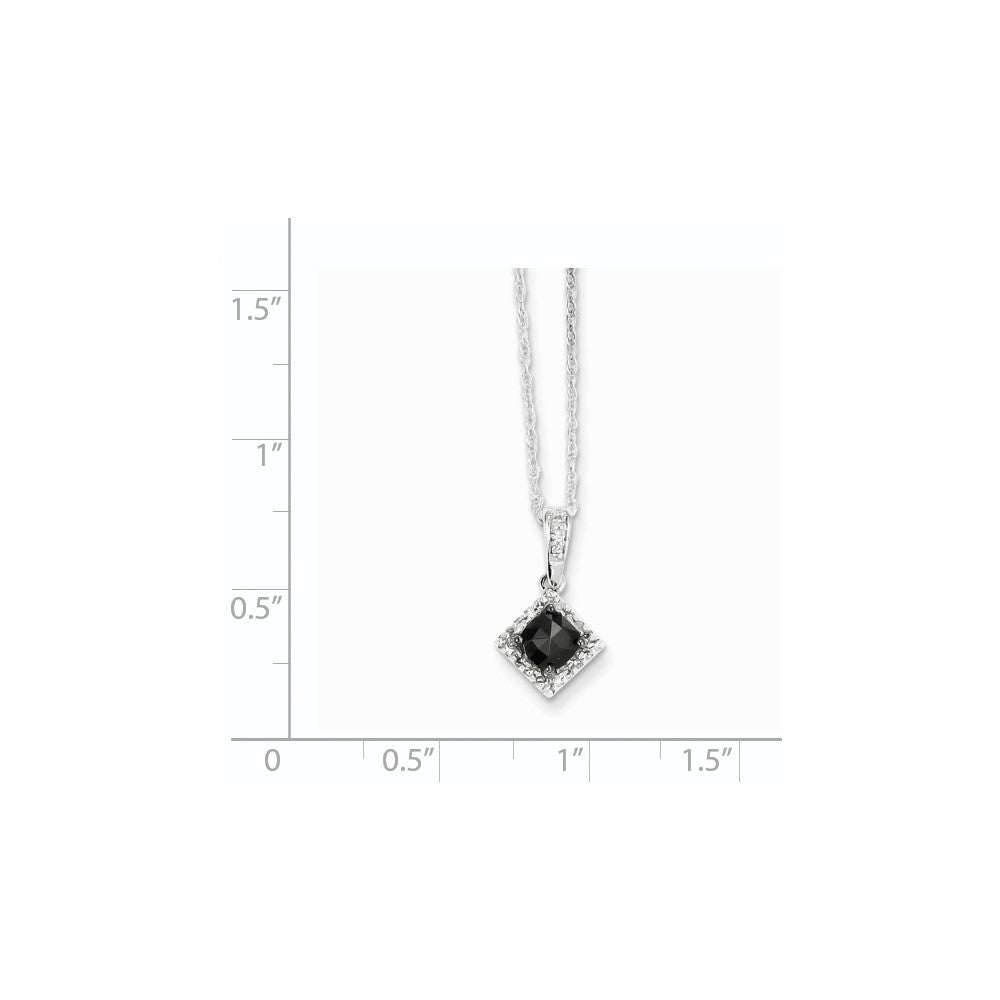 14K Weißgold Anhänger mit schwarzen und weißen echten Diamanten