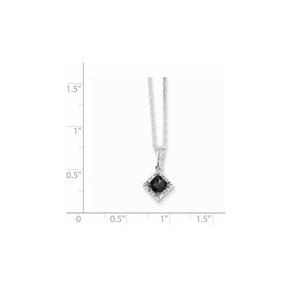 14K Weißgold Anhänger mit schwarzen und weißen echten Diamanten