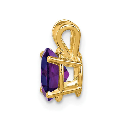 14K Gelbgold Anhänger mit ovalem Amethyst, 7x5 mm