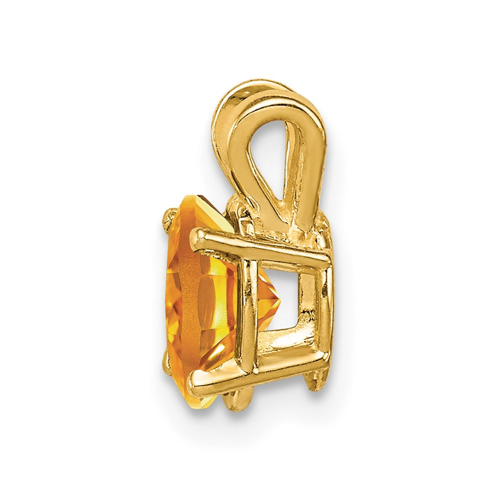 14K Gelbgold Anhänger mit ovalem Citrin, 7x5 mm