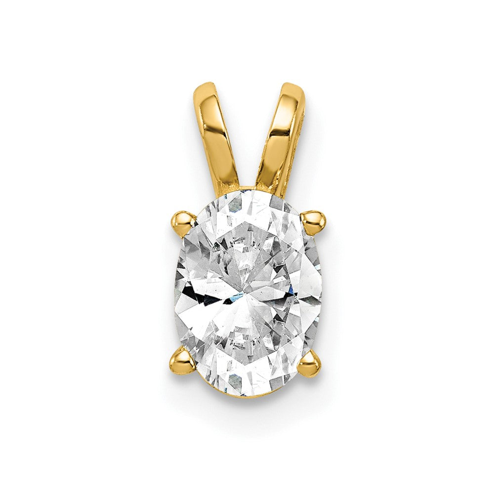 14K Gelbgold 7x5mm Oval Zirkonia Anhänger