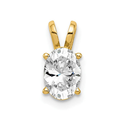 14K Gelbgold 7x5mm Oval Zirkonia Anhänger