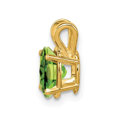 14K Gelbgold Anhänger mit ovalem Peridot, 7x5 mm