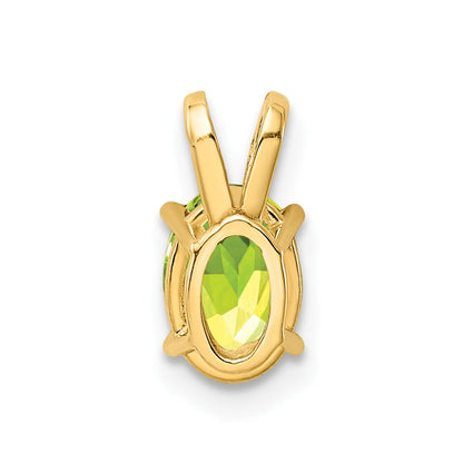 14K Gelbgold Anhänger mit ovalem Peridot, 7x5 mm