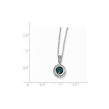 Kreis-Anhänger aus 14K Weißgold mit blauen und weißen Diamanten