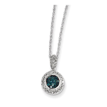 Kreis-Anhänger aus 14K Weißgold mit blauen und weißen Diamanten