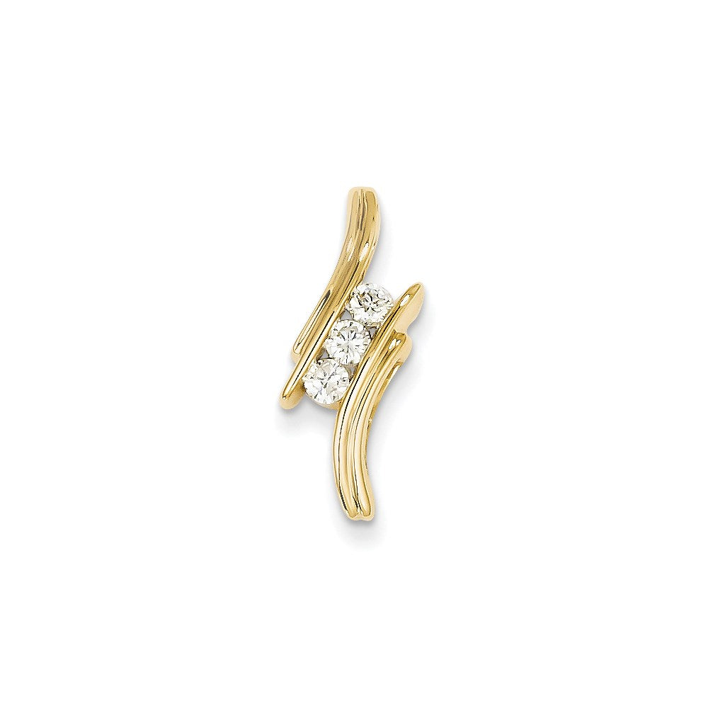 14K Gelbgold Echt Diamant Kette Anhänger
