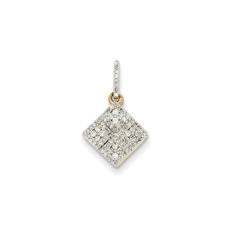 14K Gelbgold Anhänger mit echten Diamanten