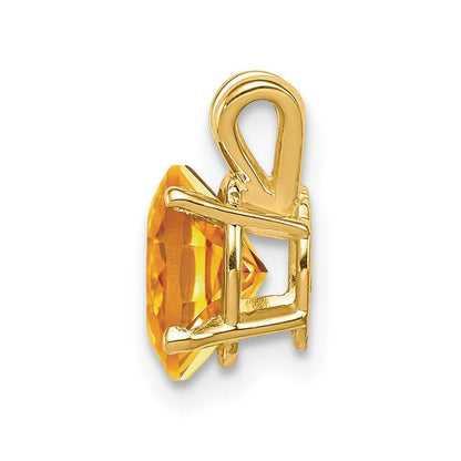 14K Gelbgold-Anhänger mit ovalem Citrin im Schachbrettschliff, 8x6 mm