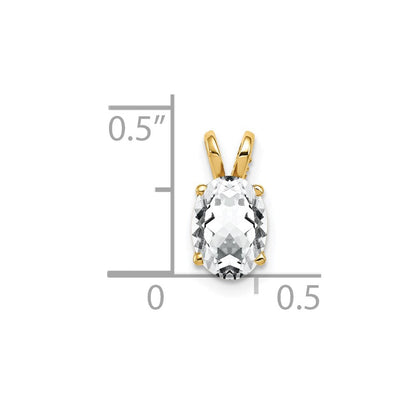 14K Gelbgold 8x6mm Oval Zirkonia Anhänger