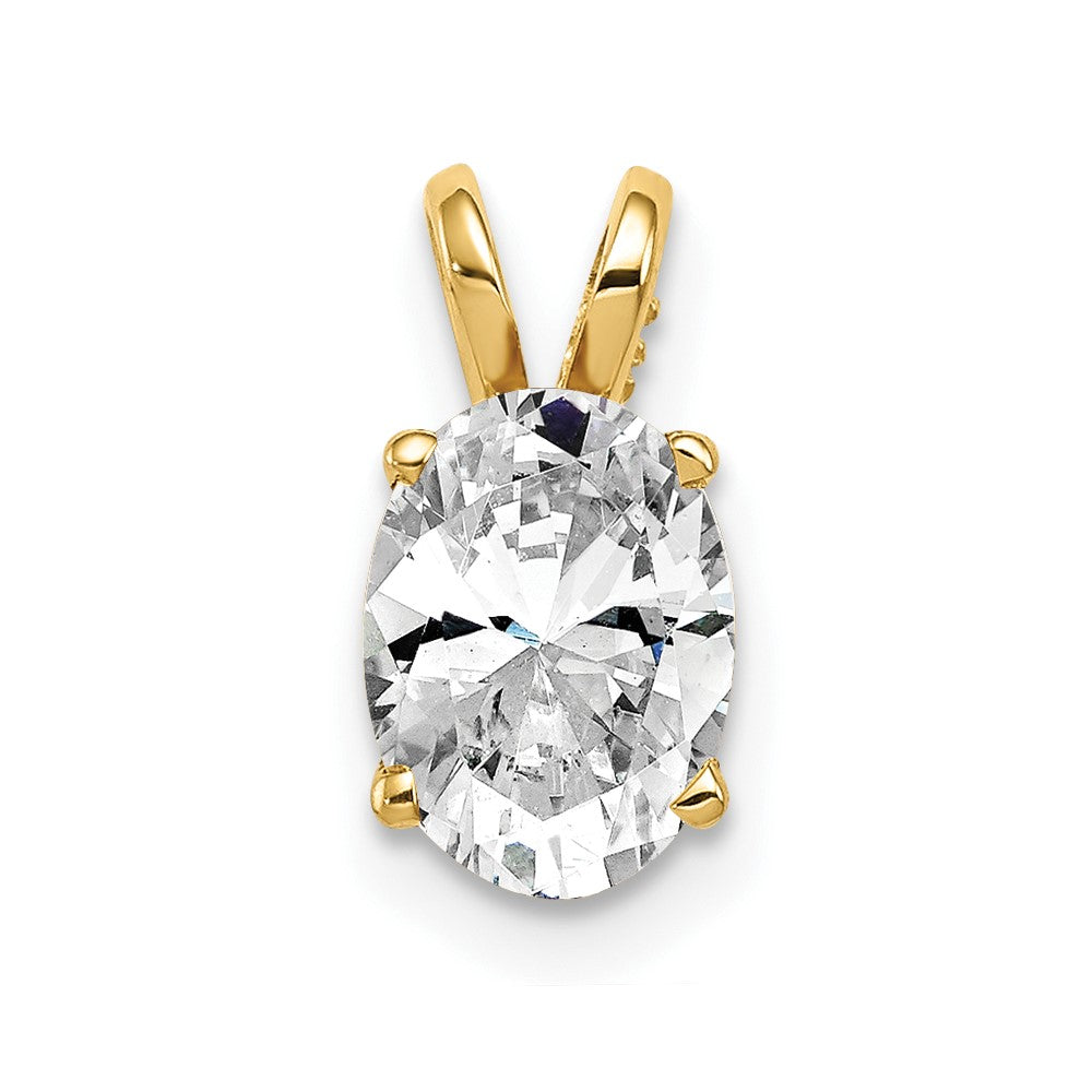 14K Gelbgold 8x6mm Oval Zirkonia Anhänger