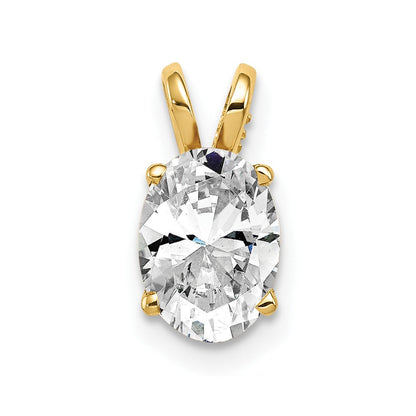 14K Gelbgold 8x6mm Oval Zirkonia Anhänger