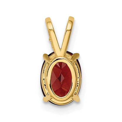 14K Gelbgold Anhänger mit ovalem Granat, 8x6mm