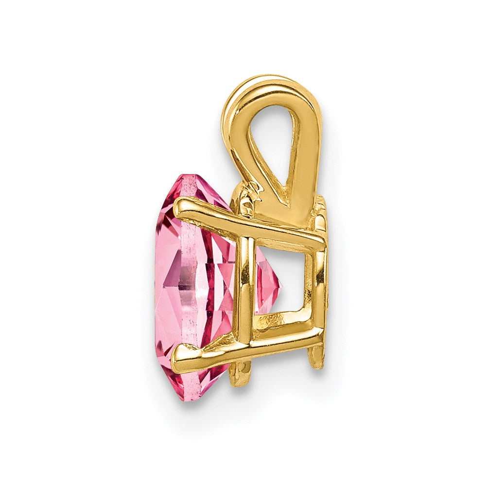 14k Gelbgold Anhänger mit ovalem rosafarbenem Turmalin, 8x6 mm