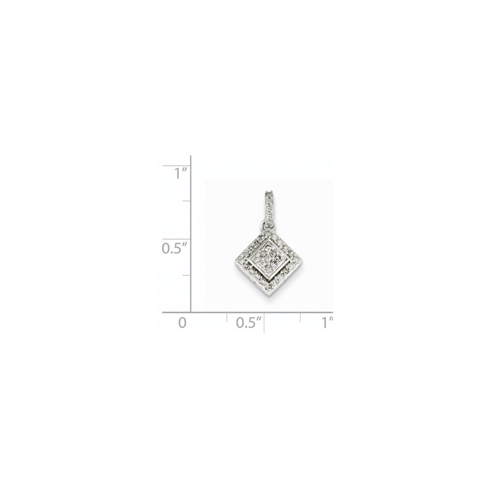 14K Weißgold Anhänger mit echten Diamanten und Cluster-Fassung