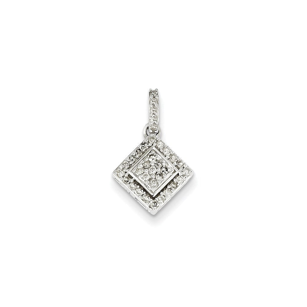 14K Weißgold Anhänger mit echten Diamanten und Cluster-Fassung
