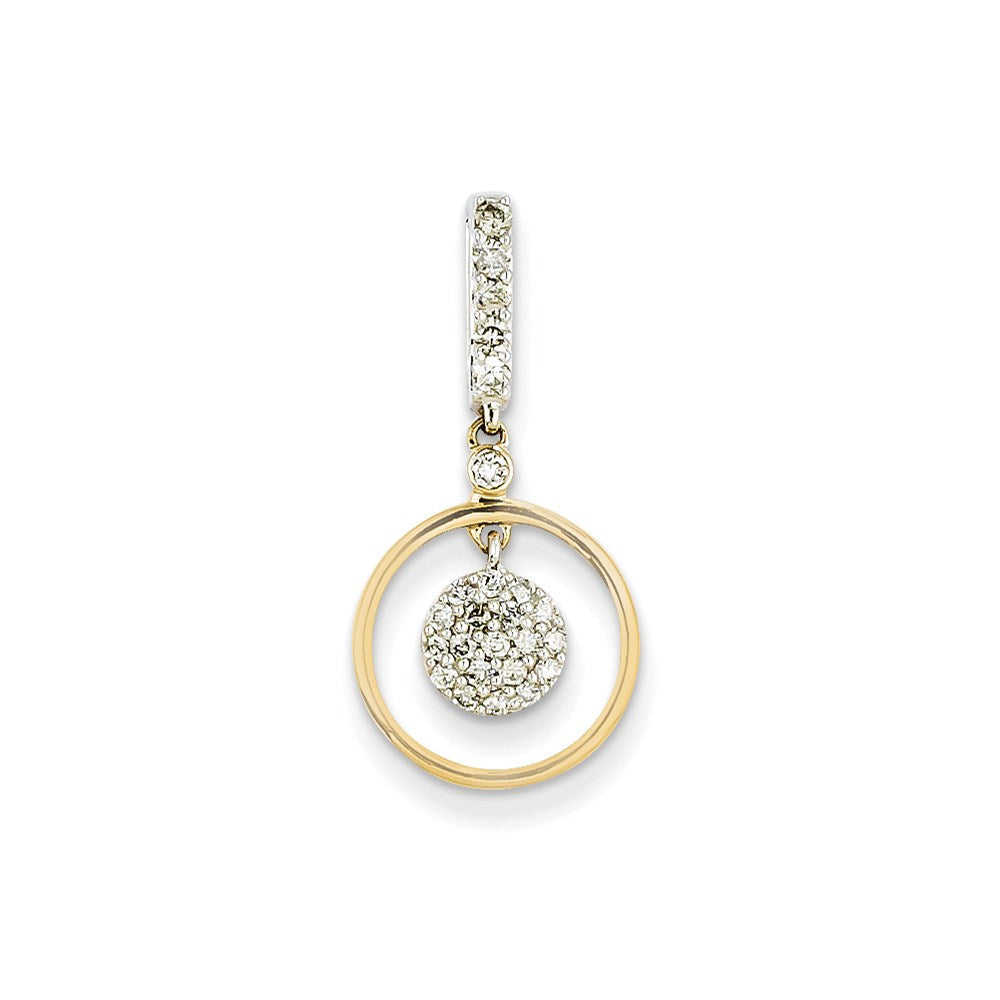 14K Bicolor-Gold Anhänger mit echtem Diamant