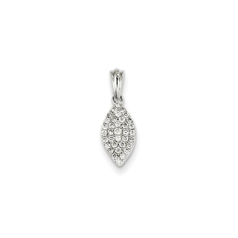 14K Weißgold Anhänger mit echten Diamanten