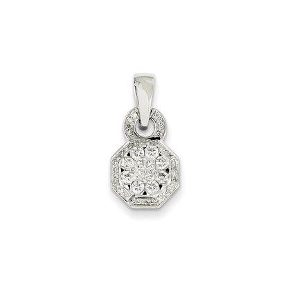 14K Weißgold Anhänger mit echtem Diamant