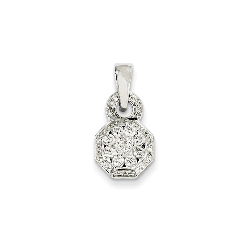 14K Weißgold Anhänger mit echtem Diamant