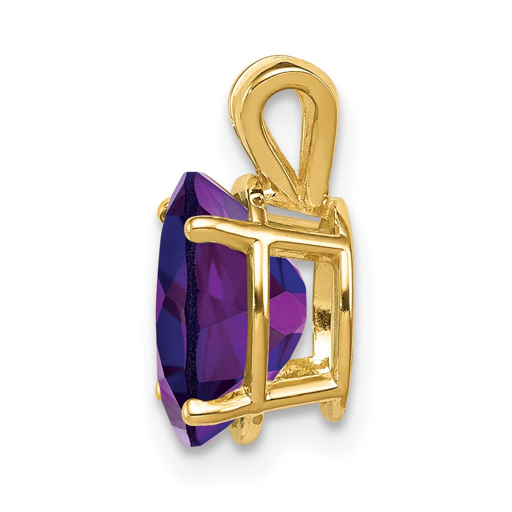 14K Gelbgold Anhänger mit ovalem Amethyst, 9x7mm