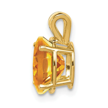 14K Gelbgold Anhänger mit ovalem Citrin, 9x7mm