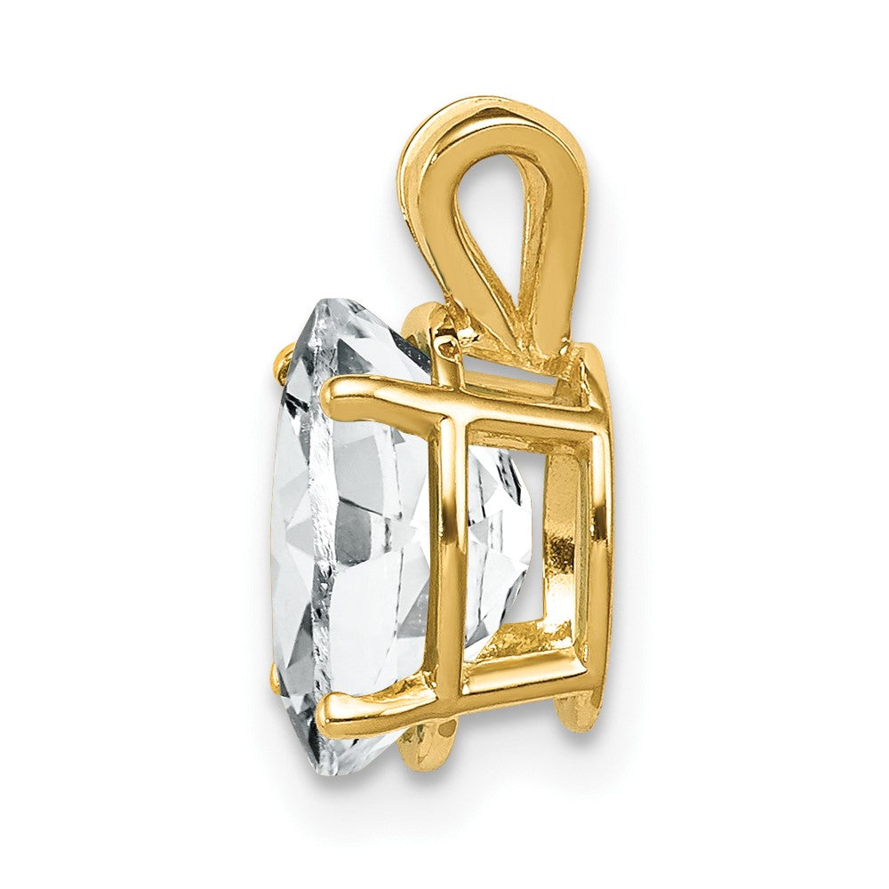 14K Gelbgold 9x7mm Oval Zirkonia Anhänger