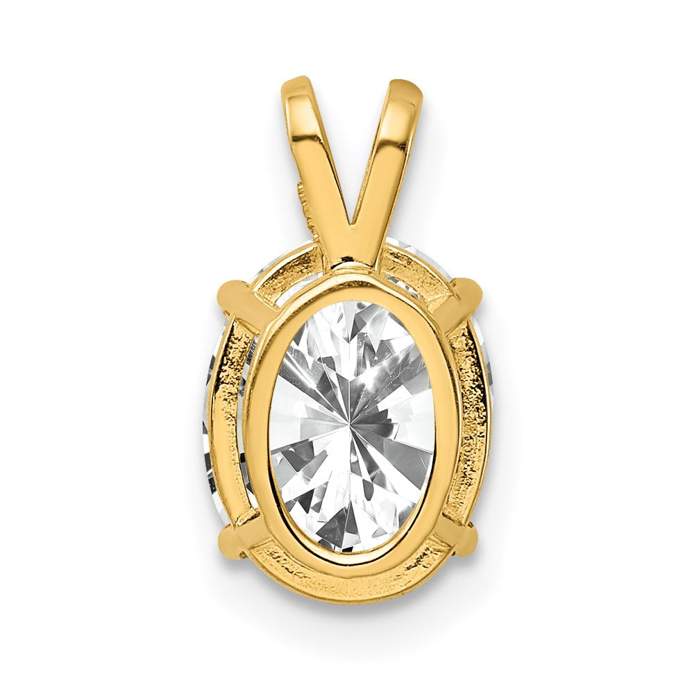 14K Gelbgold 9x7mm Oval Zirkonia Anhänger