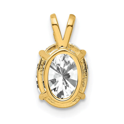 14K Gelbgold 9x7mm Oval Zirkonia Anhänger